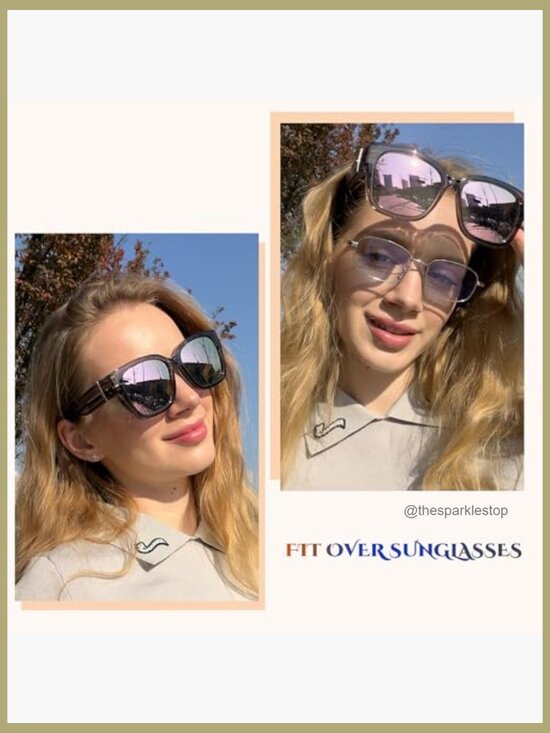 2 Pack Polarized Fit Over Sunglasses Oversized Square UV Protection main image 4